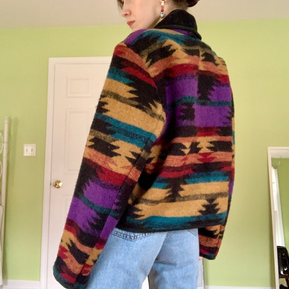 Vintage 80s Multicolor Southwestern Wool Jacket